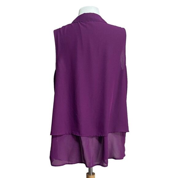 Roaman's Plum Purple Sleeveless Blouse Size 16 W - Picture 2 of 8